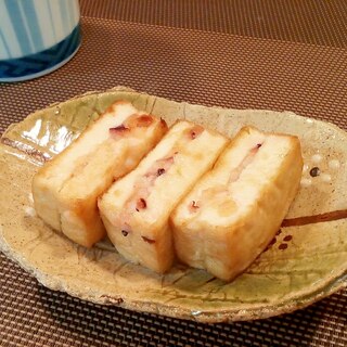 ♪もっちり厚揚げ♡たことチーズのはさみ焼き♪